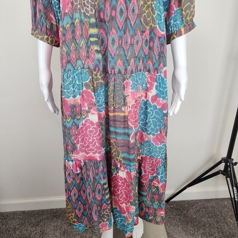 Anthropologie Figueroa and Flower Tiered Dress Floral Boho Size Medium - Picture 4 of 12